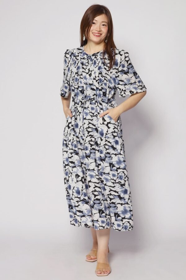 Astha Dress in Blue Floral