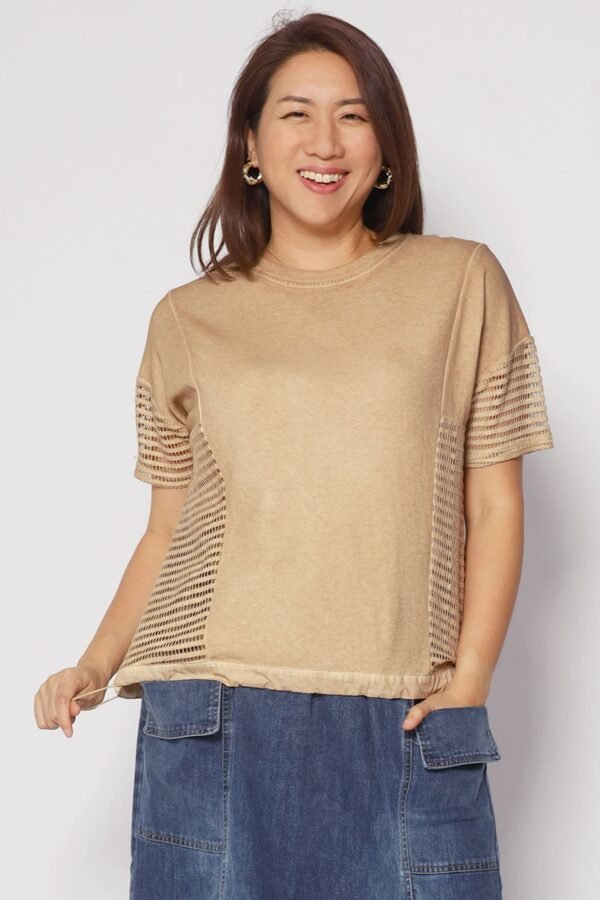 Briggs Netted Top in Brown