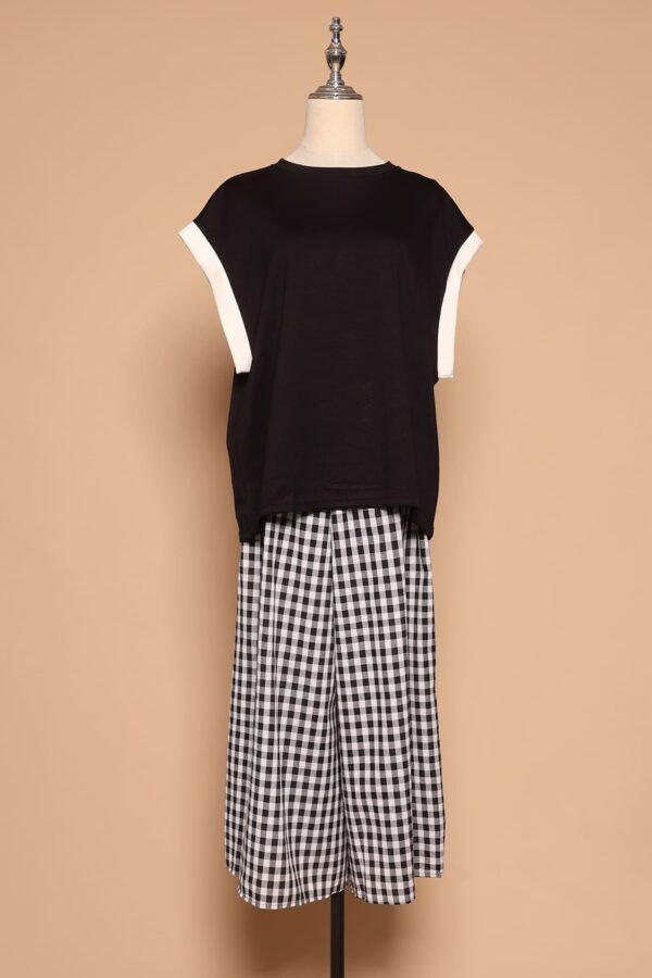 PO - Jun 2 in 1 Top and Checkered Culottes Set