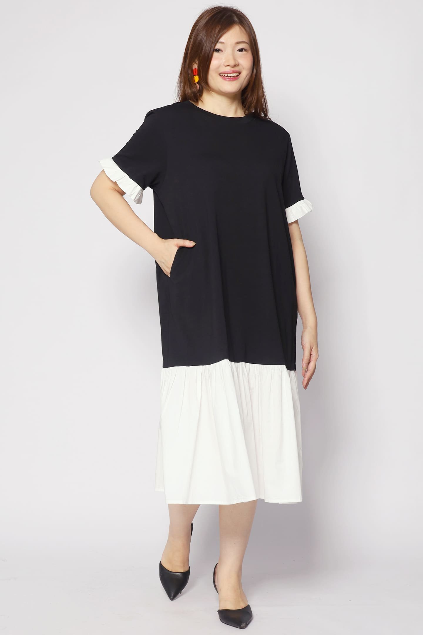 Krista Dress in Black White